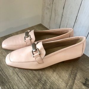 Nine West Blush Pink Leather Loafer Flats 9 Narrow
